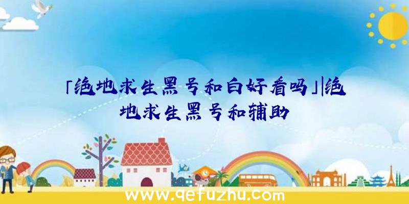 「绝地求生黑号和白好看吗」|绝地求生黑号和辅助